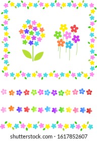 Colorful Flower decoration frame and line material