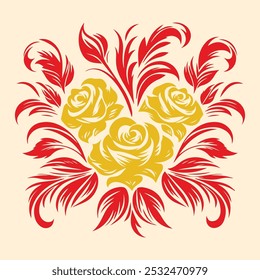 O "Design colorido de flores" apresenta flores vibrantes em uma paleta viva. Vários tipos de flores são intricadamente ilustrados com folhas verdes exuberantes.