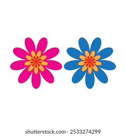 Vetor de design de flores coloridas. Design colorido editável.