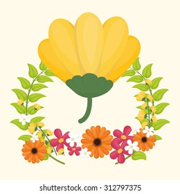colorful flower digital design, vector illustration 10 eps graphic
