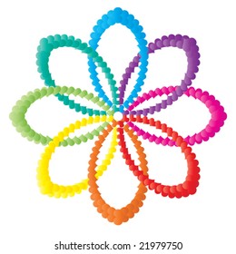 Colorful flower element made of hearts in vector