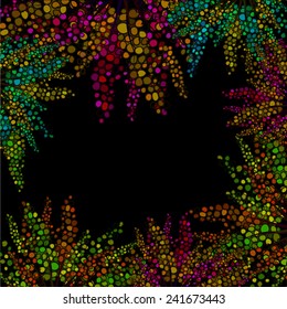 Colorful flower frame background.  Vector 