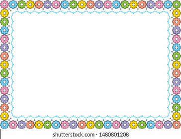 colorful flower frame. flower frame. frame template