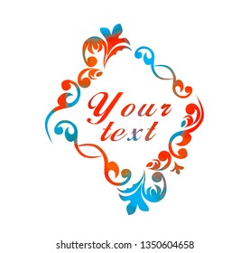 colorful flower frame. Vector