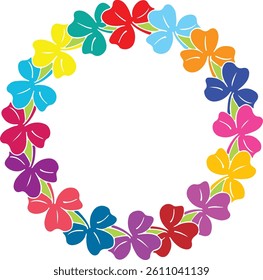 Colorful flower frame vector illustration elegant artistic art design