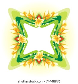 Colorful flower frame. Vector illustration.