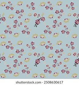 Padrões geométricos coloridos de flores que são tradicionais, étnicos, navajos ou índios ameríndios. designs para roupas, cortinas, tapetes, sarongs, hmong e bordas de tecido.