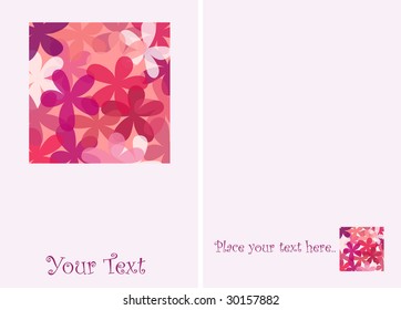 Colorful flower greeting card with places for your text. (See also other greeting cards)