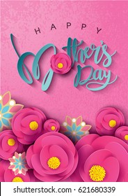 Colorful flower with Happy Mother's Day card. Vector.