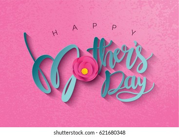 Colorful flower with Happy Mother's Day card. Vector.