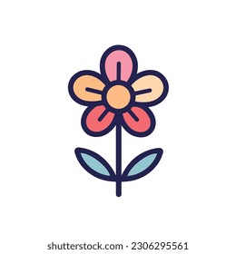 A colorful flower icon with a flower in the middle.  isolated, icon, logo for flower. flat style flower. 