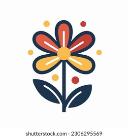 A colorful flower icon with a flower in the middle.  isolated, icon, logo for flower. flat style flower. 