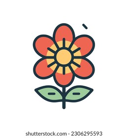 A colorful flower icon with a flower in the middle.  isolated, icon, logo for flower. flat style flower. 