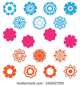 Colorful flower icons set on white background for graphic and web design.

Simple vector sign and Internet symbol.