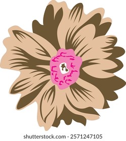 A colorful flower illustration featuring a unique design, depicted in a cartoon style