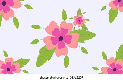 Colorful Flower and Leaf Background