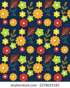 colorful flower and leaf background for textiles, templates, covers and more