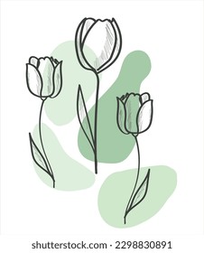 Colorful Flower and leaf illustration. Flowers and leaves pattern vector.