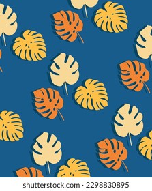 Colorful Flower and leaf illustration. Flowers and leaves pattern vector.