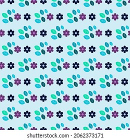 Colorful flower and leafs background. Abstract pattern background. Colorful wrapping paper.