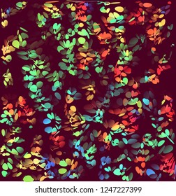 Colorful flower leaves pattern background.