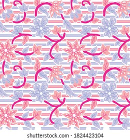 colorful flower and line pattern for fabric print and tile or texture use