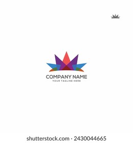 Colorful flower logo 7 elements