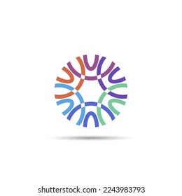 Colorful Flower Logo, Circle Shape. Can be used for Organization or Event Logos.