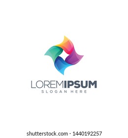 colorful flower logo design vector illustration
