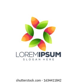colorful flower logo design vector illustration