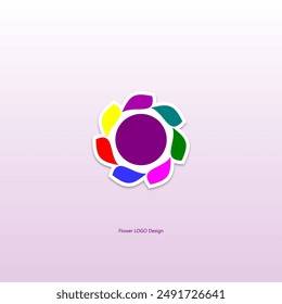 Vector colorido del diseño del logotipo de la flor