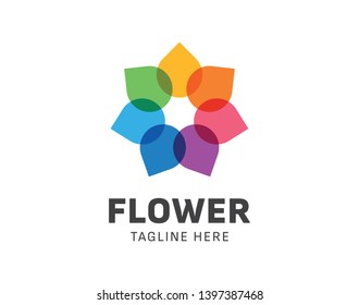 Colorful Flower Logo Template for modern business. Vector eps 10