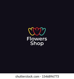 colorful flower logo vector concept  