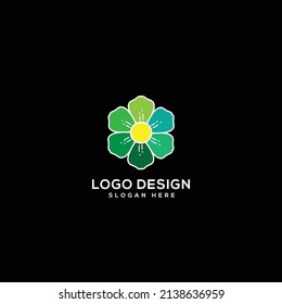 Colorful Flower logo Vector Illustration Design