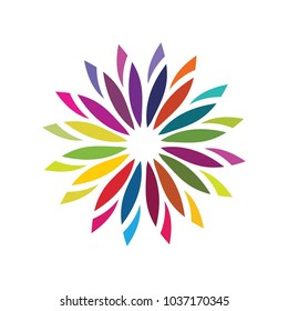 Colorful flower logo vector logo template