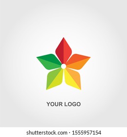 colorful flower logo vector template