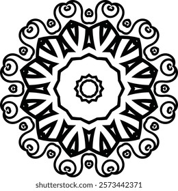 Colorful Flower Mandala Art Circular Pattern in Form of Mandala With Flower for Henna, Mehndi, Tattoo, Decoration Decorative Ornament in Ethnic Oriental Style.