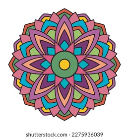 Colorful Flower Mandala Art Vector