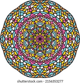 Colorful Flower Mandala Background, Mandala Abstract Background