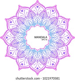colorful Flower Mandala decorative elements oriental style. Hand drawn henna tattoo - vector eps10 illustration