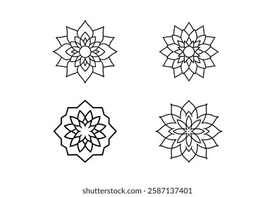 Colorful flower mandala design vector
