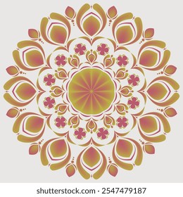 Colorful flower minimalist mandala vector design