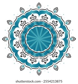 Colorful flower minimalist mandala vector design