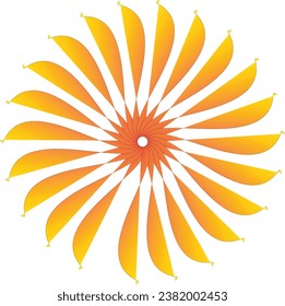 colorful flower and object rotate vector design 