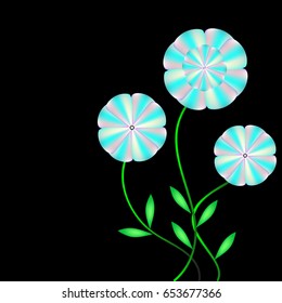 colorful flower on dark background vector eps.10