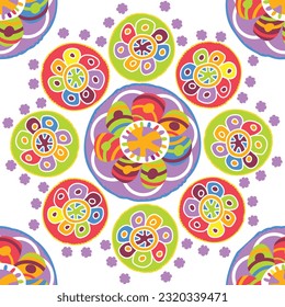 colorful flower ornaments seamless pattern that can be used for prints on wrapping paper, textile, bandana;