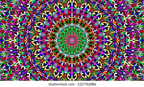 Colorful flower ornate mandala pattern wallpaper - geometrical abstract vector meditation background graphic