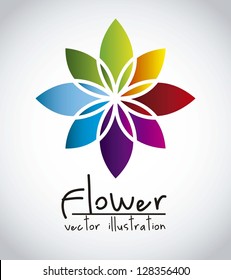 colorful flower over gray background. vector illustration