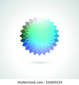 Colorful flower over gray background. vector illustration
