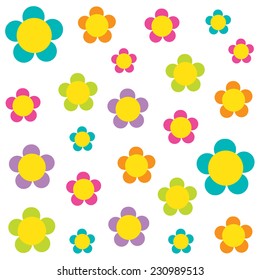 Colorful Flower Pattern Stock Vector (Royalty Free) 230989513 ...